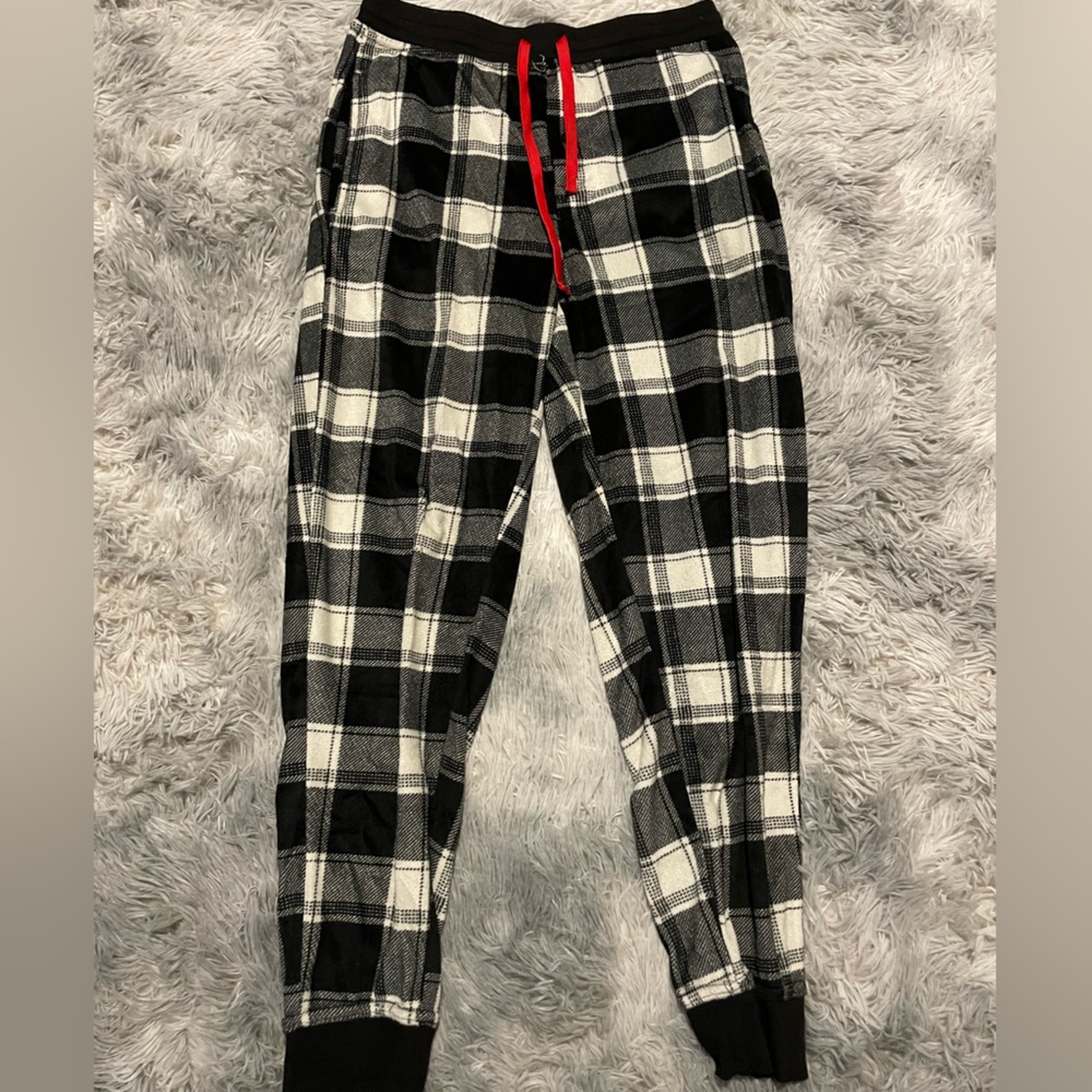 George Black and Gray Plaid Pants
